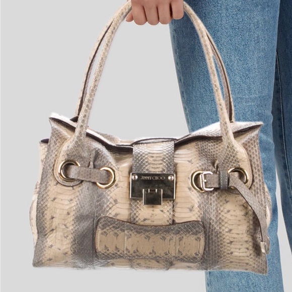 Stunning Jimmy Choo Top Handle Bag Python
Print neutral colors  super versatile. - Picture 5 of 9